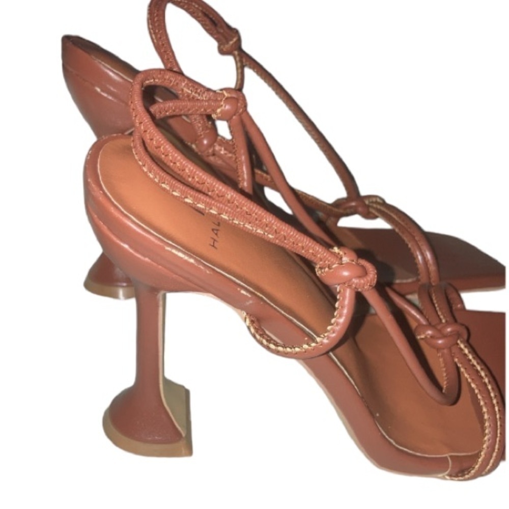 H Halston Women's Picasso Lace-Up Dress Sandals Size 8.5 in tan - Picture 11 of 15